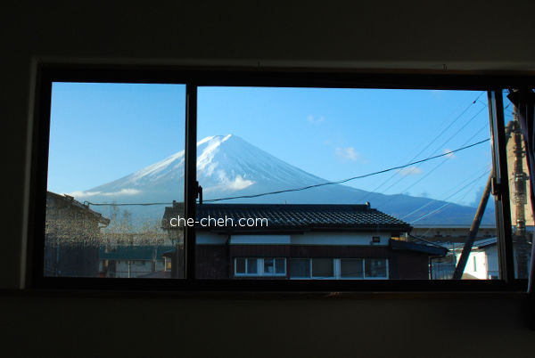 Mount Fuji View From No. 3 Japanese Room Large @ Kagelow Mt Fuji Hostel, Fujikawaguchiko